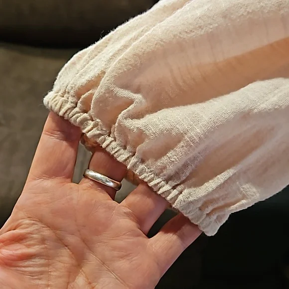 NWOT "JESSICA SIMPSON" MUSLIN OPEN SHOULDER PLUNGE NECK & BRAIDED BACK LINE SZ-M - Picture 5 of 8